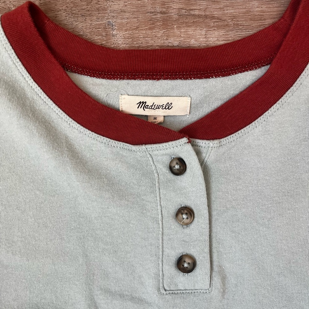 Madewell Women’s Henley Ringer Tee - Medium
